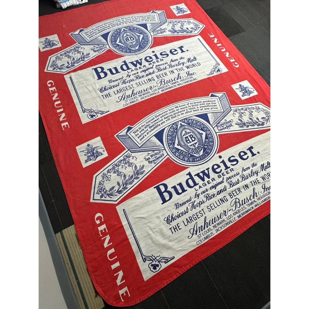 VTG Budweiser Anheuser Busch Beer Wall Tapestry Advertising Banner 80x105